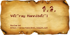 Váray Hannibál névjegykártya